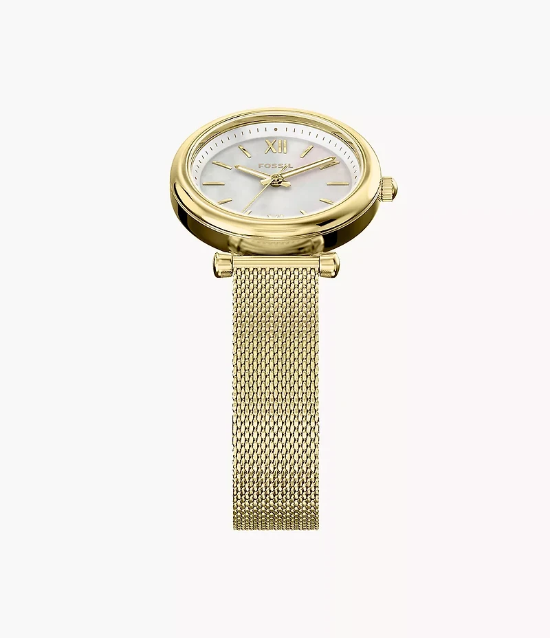 Carlie Mini Three-Hand Gold-Tone Stainless Steel Watch