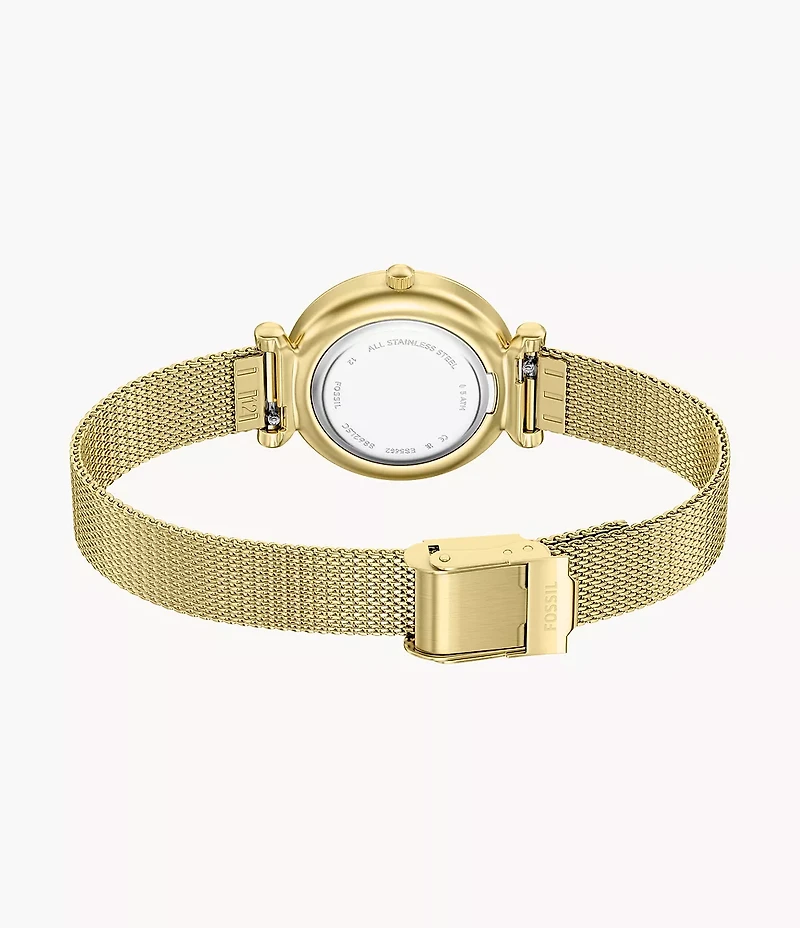 Carlie Mini Three-Hand Gold-Tone Stainless Steel Watch