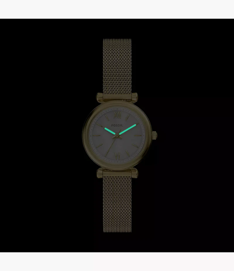 Carlie Mini Three-Hand Gold-Tone Stainless Steel Watch