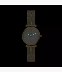 Carlie Mini Three-Hand Gold-Tone Stainless Steel Watch