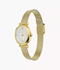 Carlie Mini Three-Hand Gold-Tone Stainless Steel Watch