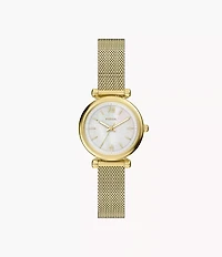 Carlie Mini Three-Hand Gold-Tone Stainless Steel Watch
