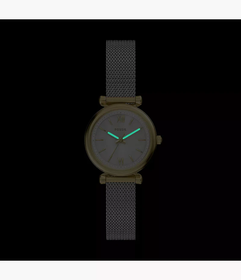 Carlie Mini Three-Hand Stainless Steel Watch