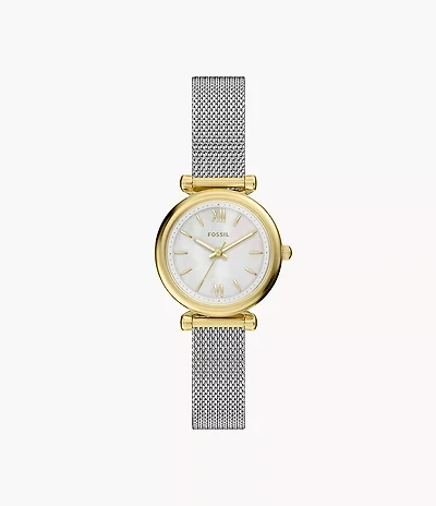 Carlie Mini Three-Hand Stainless Steel Watch