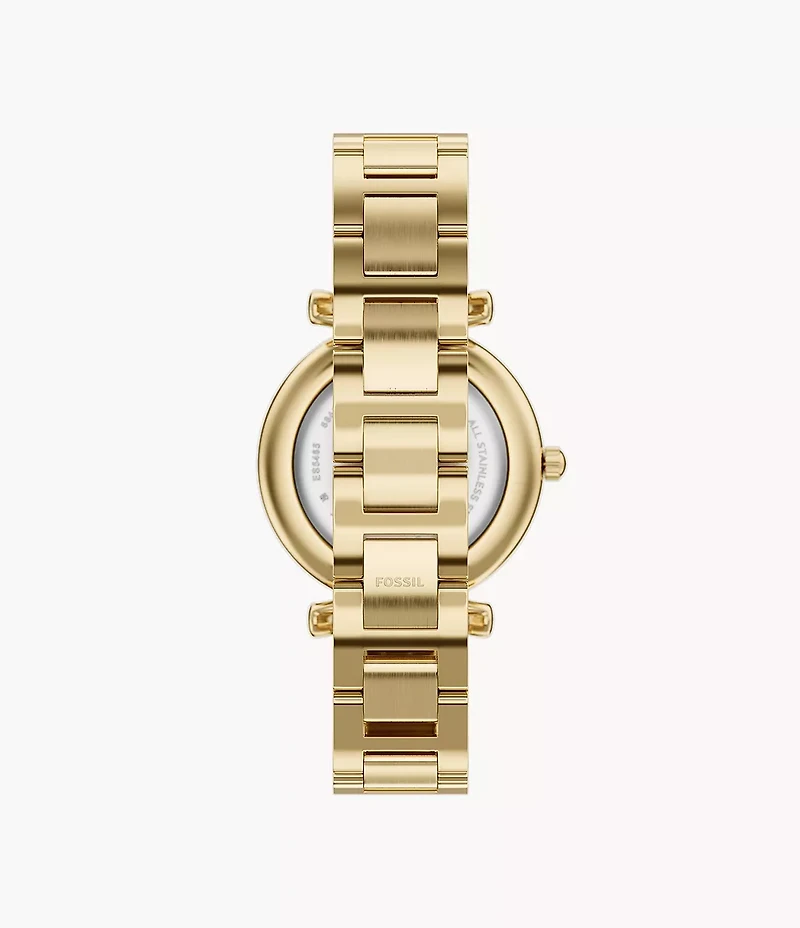 Carlie Three-Hand Gold-Tone Stainless Steel Watch