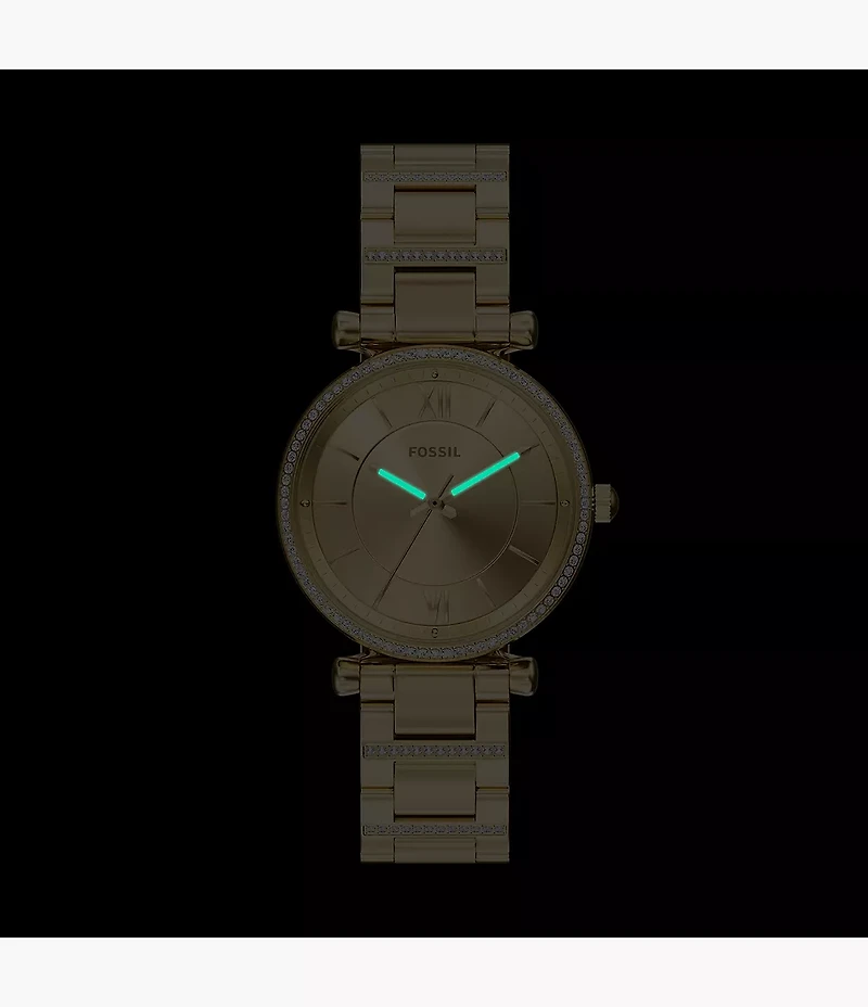 Carlie Three-Hand Gold-Tone Stainless Steel Watch