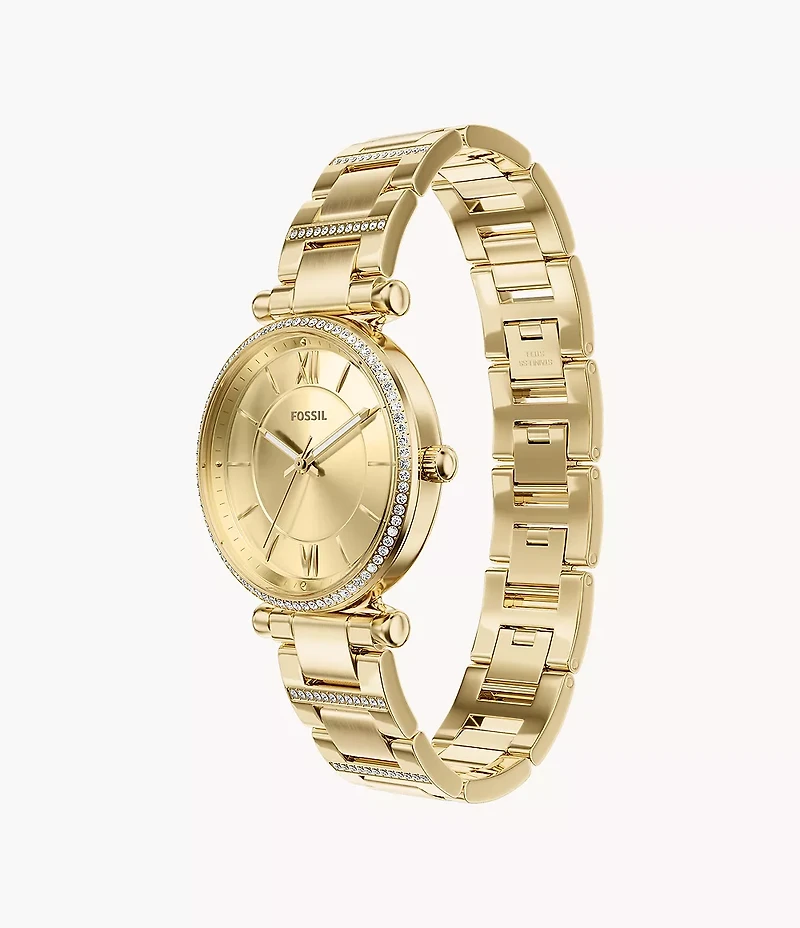 Carlie Three-Hand Gold-Tone Stainless Steel Watch