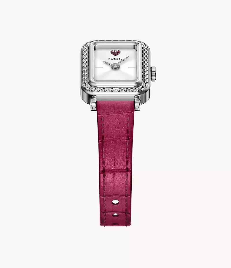 Raquel Mini Two-Hand Pink Leather Watch