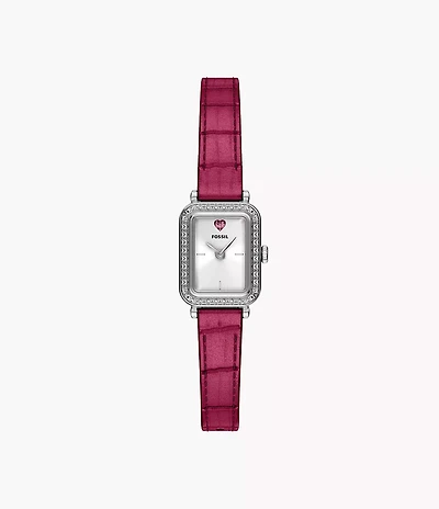 Raquel Mini Two-Hand Pink Leather Watch