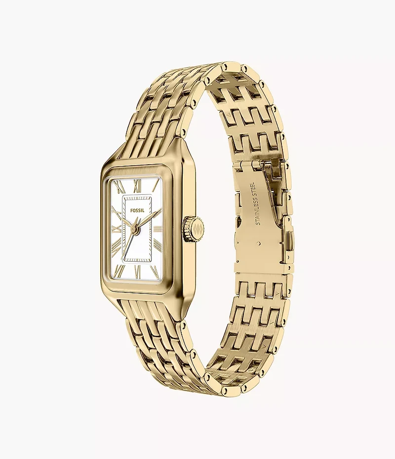 Raquel Mini Three-Hand Gold-Tone Stainless Steel Watch