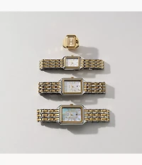Raquel Mini Three-Hand Gold-Tone Stainless Steel Watch