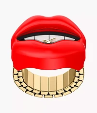 Watch Ring Two-Hand Gold-Tone Stainless Steel