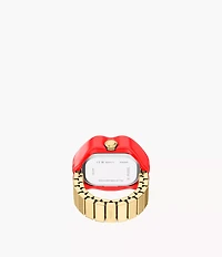 Watch Ring Two-Hand Gold-Tone Stainless Steel