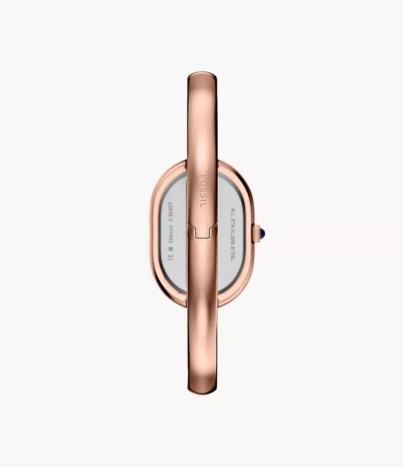 Sloan Three-Hand Rose Gold-Tone Stainless Steel Watch Bangle