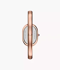 Sloan Three-Hand Rose Gold-Tone Stainless Steel Watch Bangle