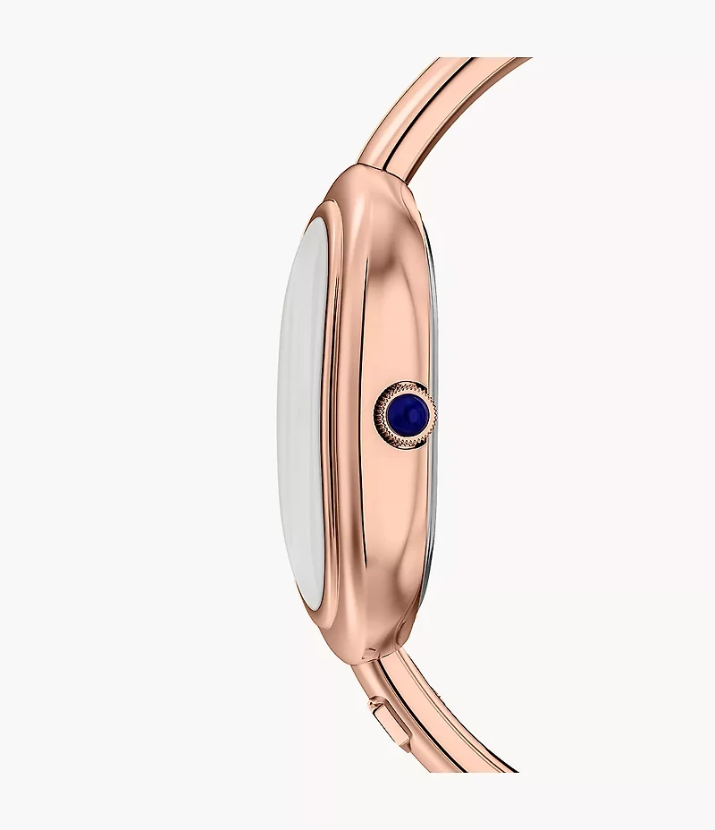 Sloan Three-Hand Rose Gold-Tone Stainless Steel Watch Bangle