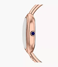 Sloan Three-Hand Rose Gold-Tone Stainless Steel Watch Bangle