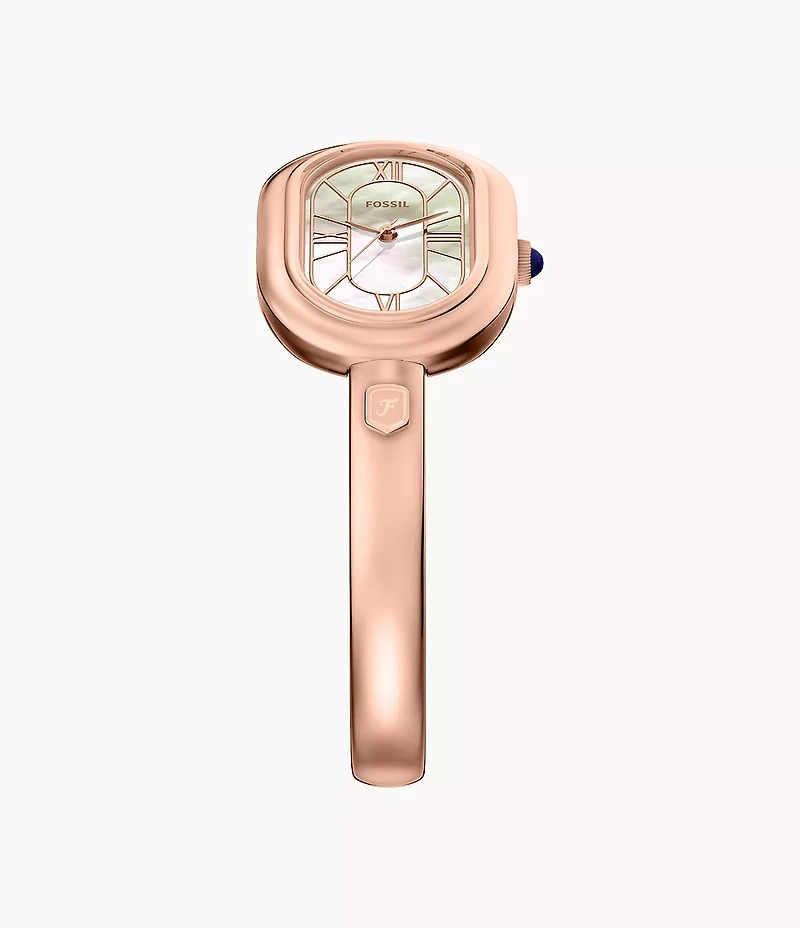 Sloan Three-Hand Rose Gold-Tone Stainless Steel Watch Bangle