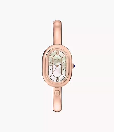 Sloan Three-Hand Rose Gold-Tone Stainless Steel Watch Bangle