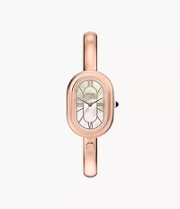 Sloan Three-Hand Rose Gold-Tone Stainless Steel Watch Bangle