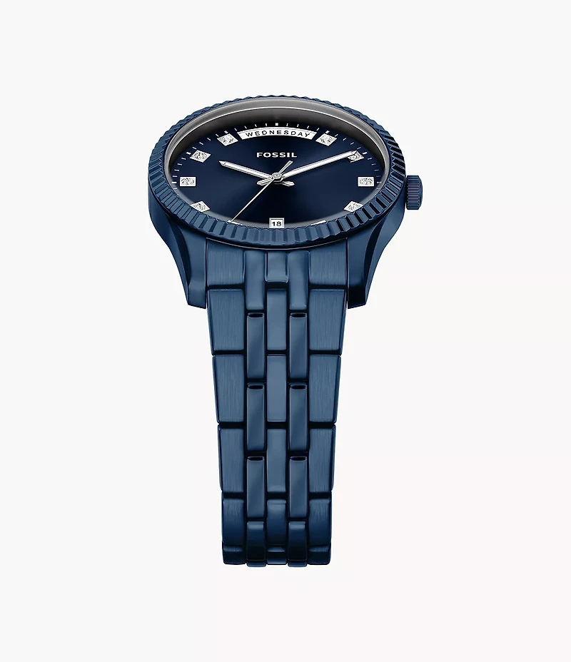 Scarlette Three-Hand Navy Stainless Steel Watch