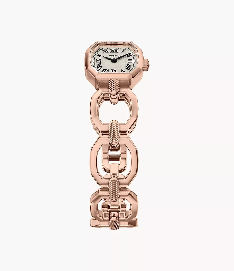 Harlow Mini Two-Hand Rose Gold-Tone Stainless Steel Watch