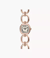Harlow Mini Two-Hand Rose Gold-Tone Stainless Steel Watch