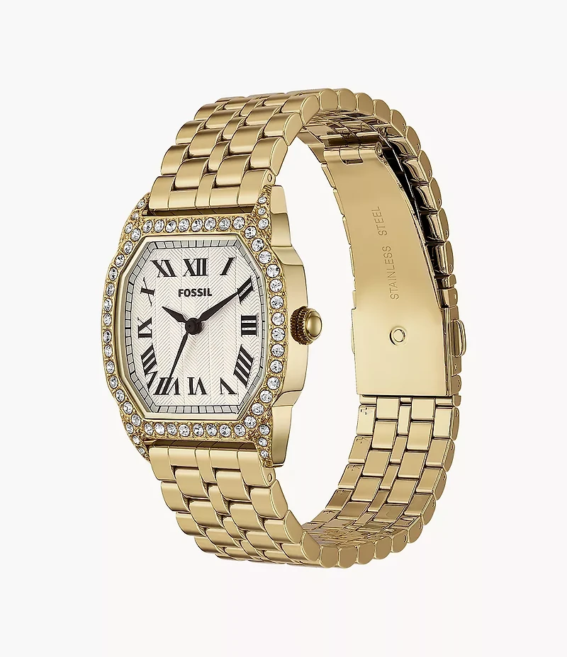 Harlow Three-Hand Gold-Tone Stainless Steel Watch