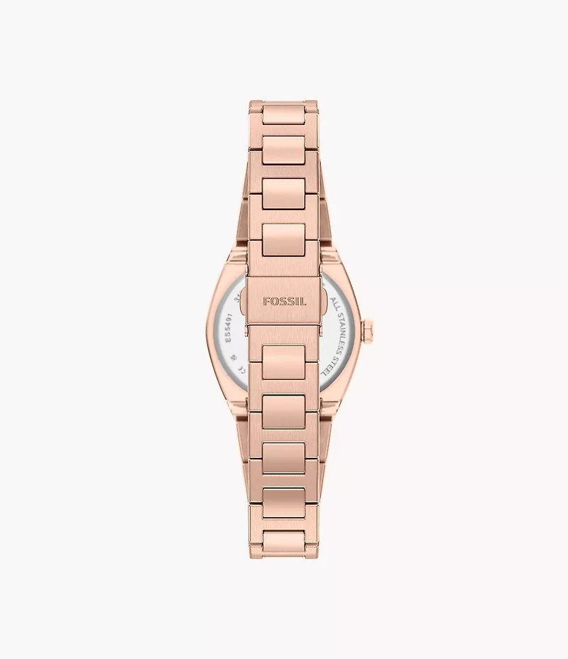 Everett 27mm Three-Hand Rose Gold-Tone Stainless Steel Watch