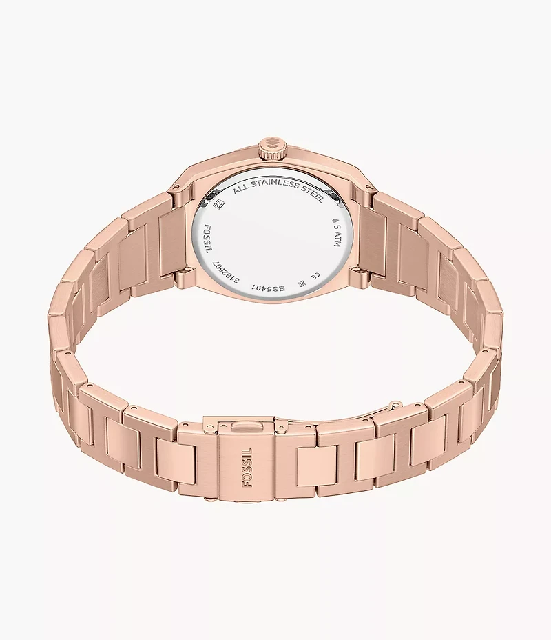 Everett 27mm Three-Hand Rose Gold-Tone Stainless Steel Watch