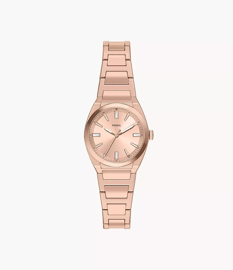 Everett 27mm Three-Hand Rose Gold-Tone Stainless Steel Watch