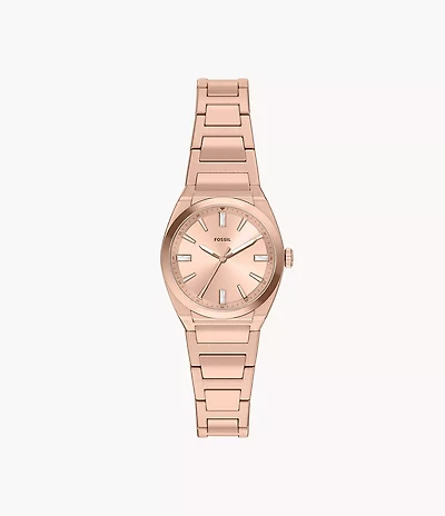 Everett 27mm Three-Hand Rose Gold-Tone Stainless Steel Watch