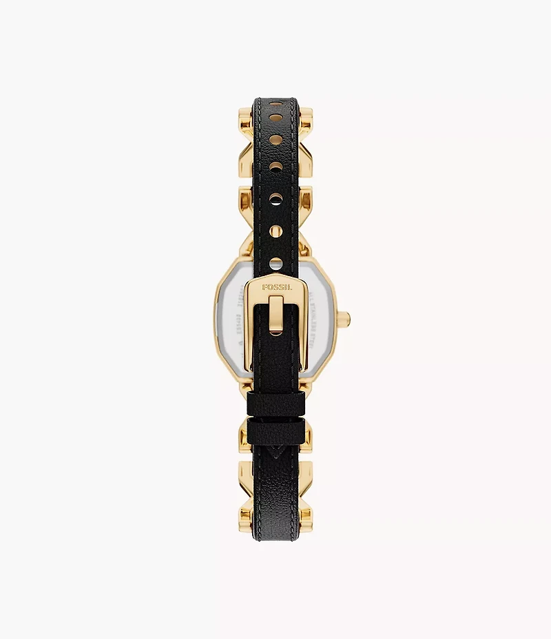 Harlow 22mm Three-Hand Leather and Gold-Tone Stainless Steel Watch