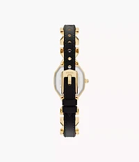 Harlow 22mm Three-Hand Leather and Gold-Tone Stainless Steel Watch