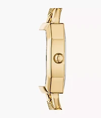 Harlow 22mm Three-Hand Leather and Gold-Tone Stainless Steel Watch