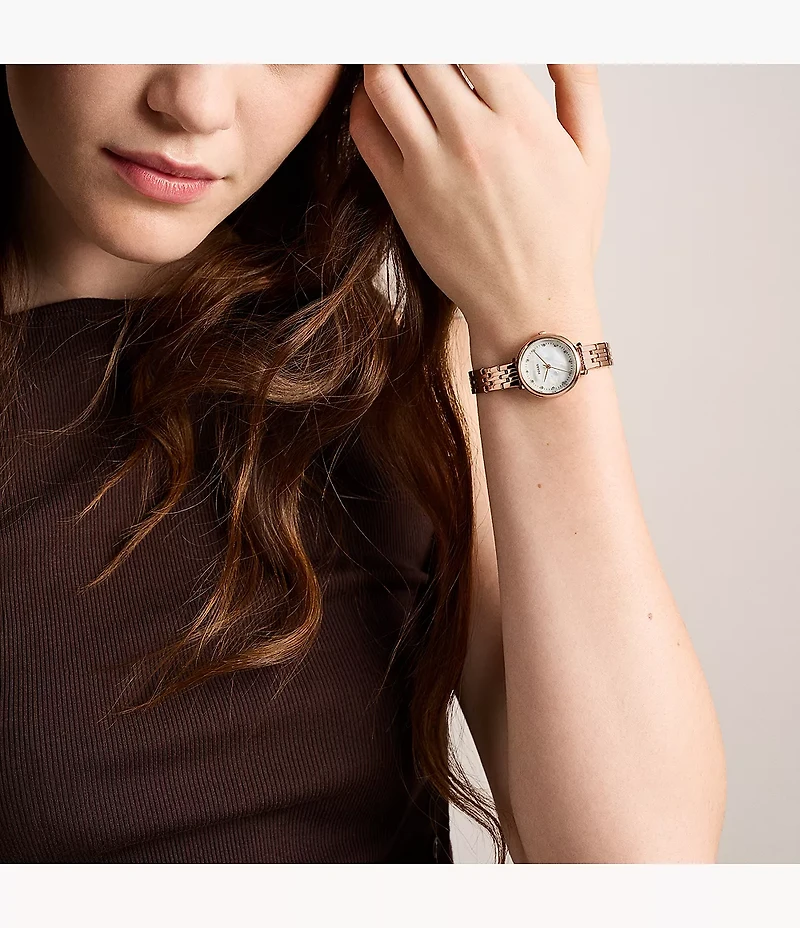 Heidi 26mm Three-Hand Rose Gold-Tone Stainless Steel Watch
