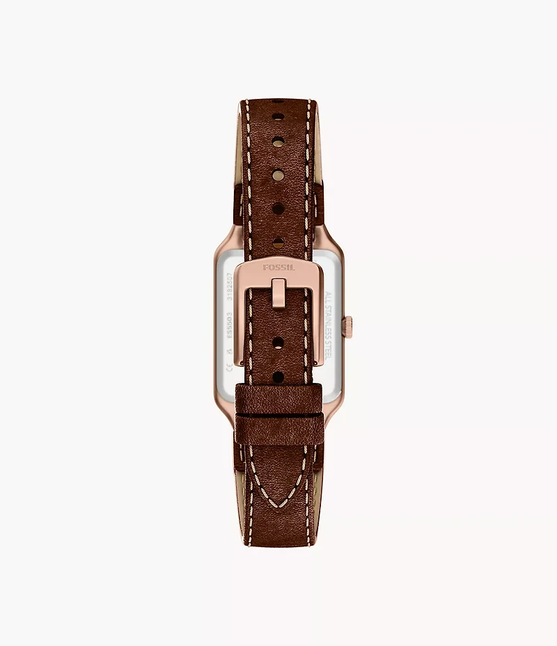 Raquel 23mm Three-Hand Date Leather Watch