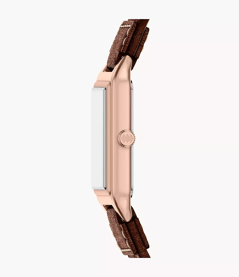 Raquel 23mm Three-Hand Date Leather Watch