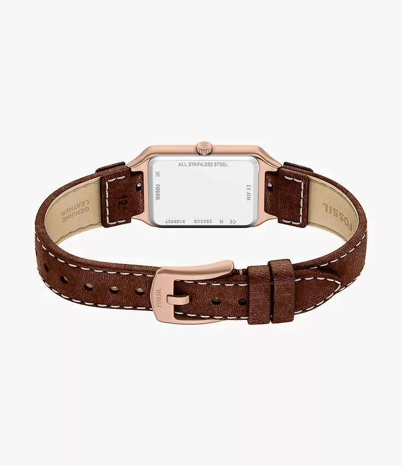 Raquel 23mm Three-Hand Date Leather Watch