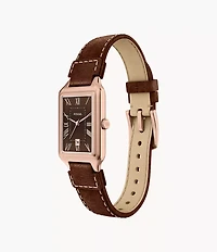 Raquel 23mm Three-Hand Date Leather Watch