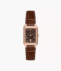 Raquel 23mm Three-Hand Date Leather Watch