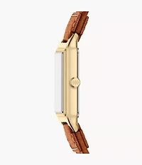 Raquel 23mm Three-Hand Date Medium Brown Leather Watch