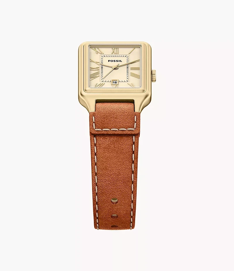 Raquel 23mm Three-Hand Date Medium Brown Leather Watch