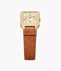 Raquel 23mm Three-Hand Date Medium Brown Leather Watch