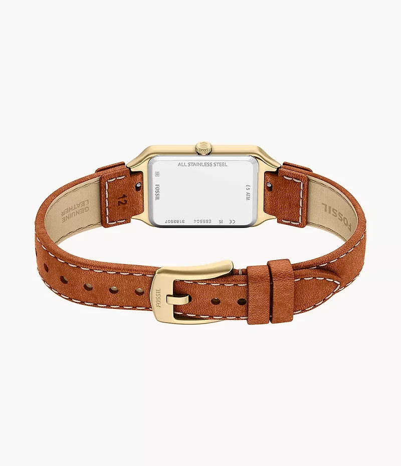 Raquel 23mm Three-Hand Date Medium Brown Leather Watch
