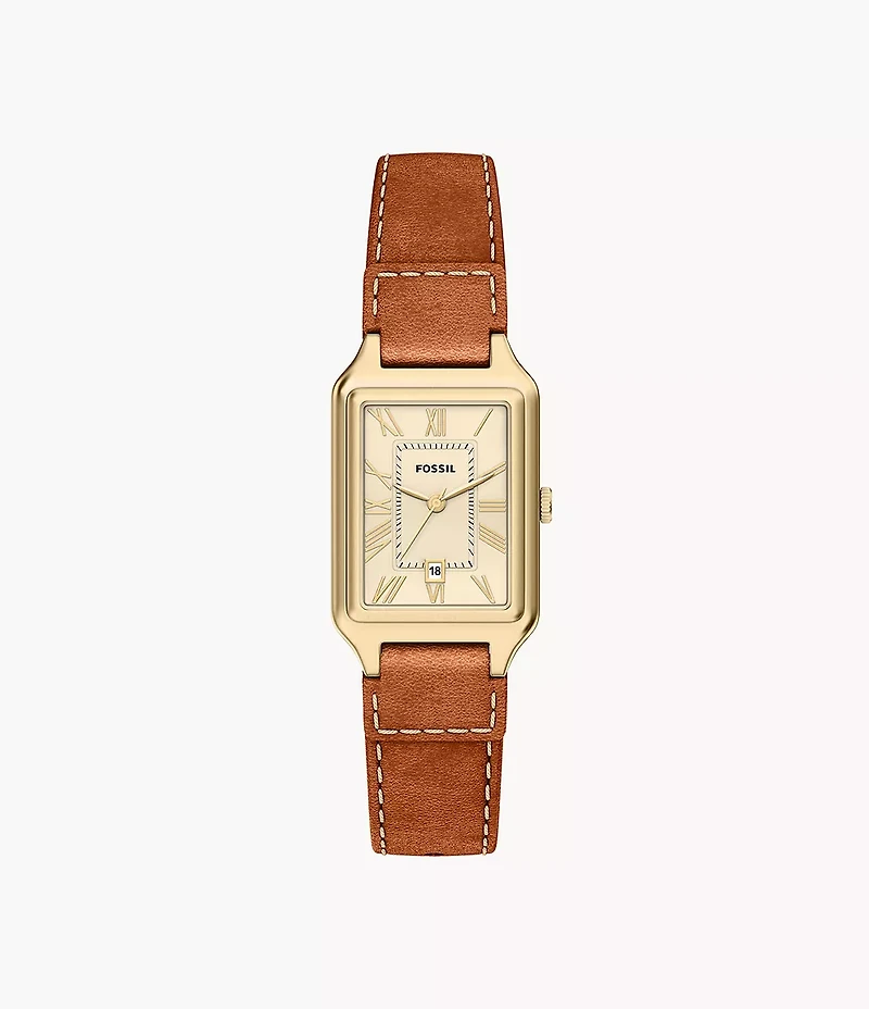 Raquel 23mm Three-Hand Date Medium Brown Leather Watch