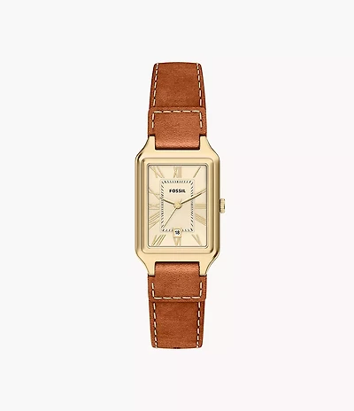 Raquel 23mm Three-Hand Date Medium Brown Leather Watch