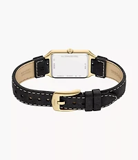 Raquel 23mm Three-Hand Date Black Leather Watch