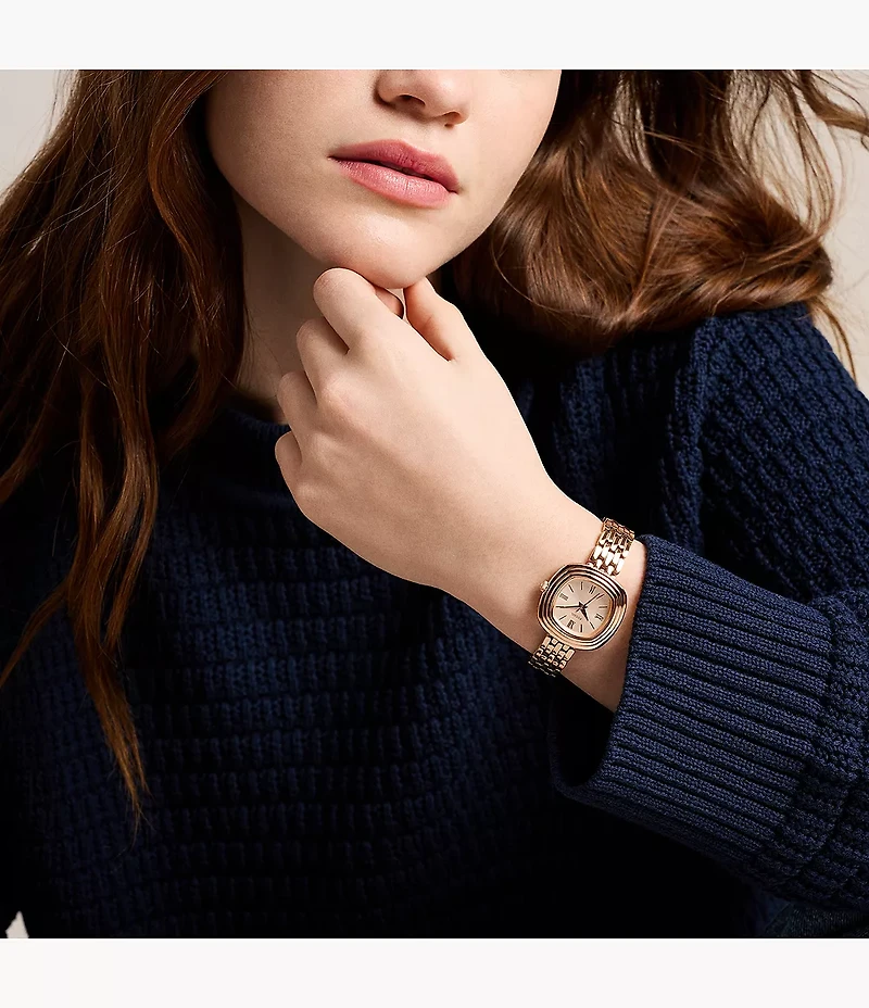 Emerson 30mm Three-Hand Rose Gold-Tone Stainless Steel Watch