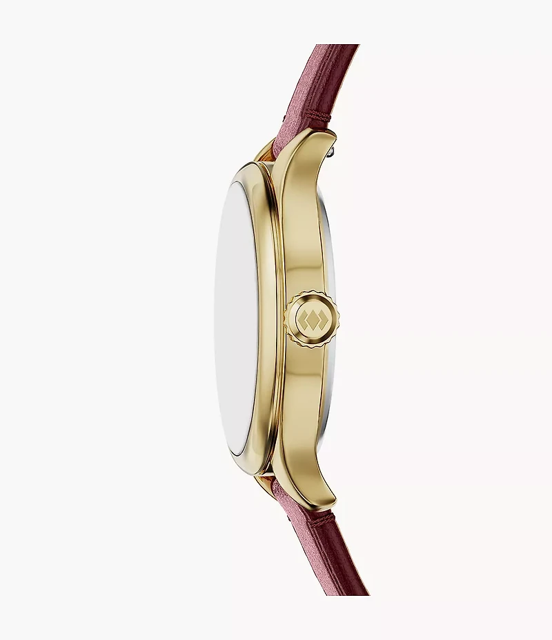 Gilmore 28mm Three-Hand Red Leather Watch